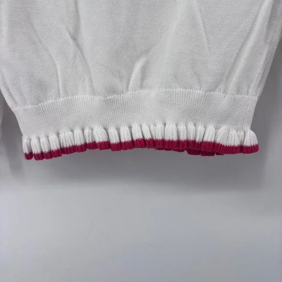 Disney Janie and Jack Minnie Mouse Knit Sweater Girls Size 7 White Red - Picture 6 of 7